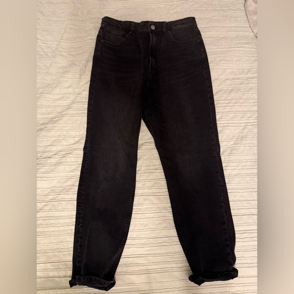 Zara Women's Dark Charcoal Relaxed Jeans